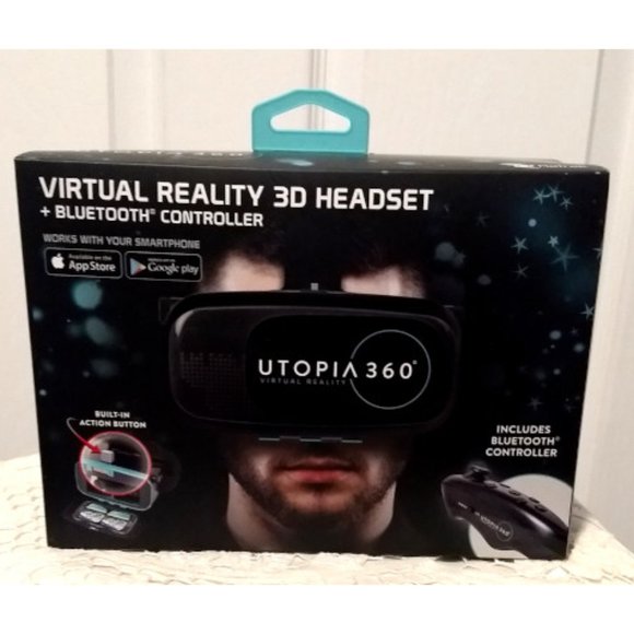 Utopia 360 VR 3D Headset & Bluetooth Controller - Picture 1 of 3